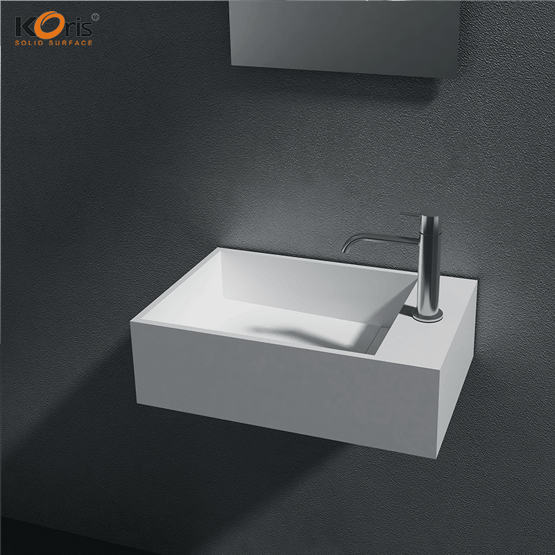 Koris Acrylic Modified Solid Surface Shallow Bathroom Sink WB2016