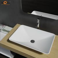 Acrylic Bathroom Wash Sink Solid Surface Lavatory Basin Type WB2104