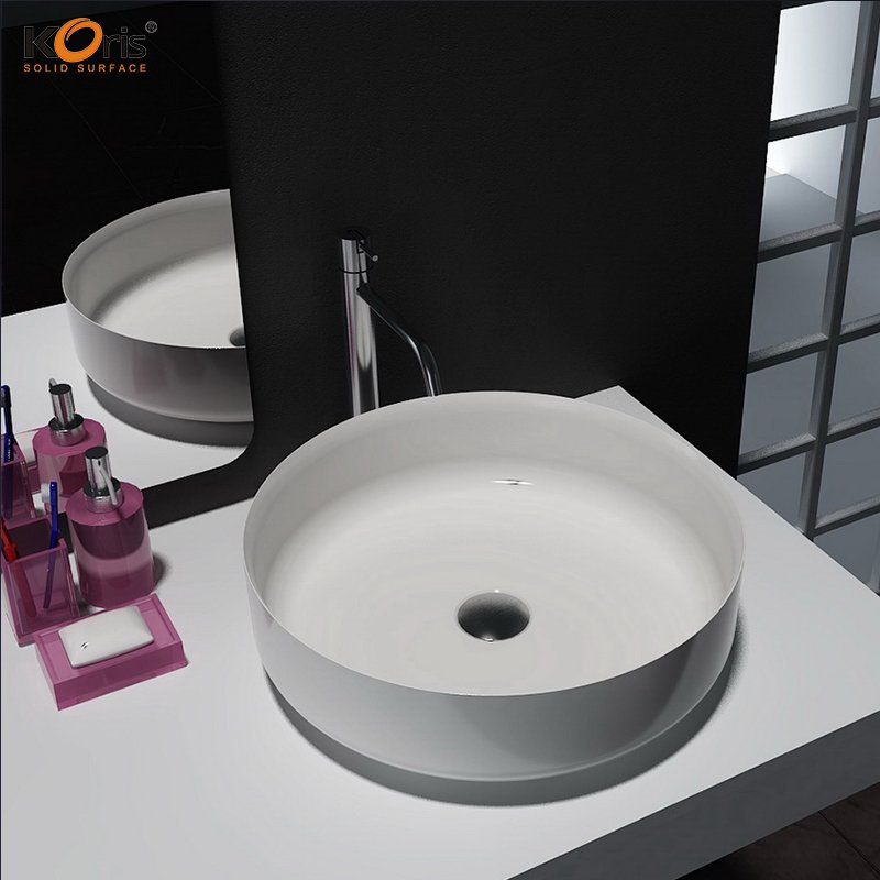 China Suppliers Customize Bathroom Acrylic Solid Surface Wash Basin WB2122