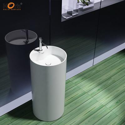 Modern Dual Pressure New Indoor Solid Surface Pedestal Wash Basin WB2021