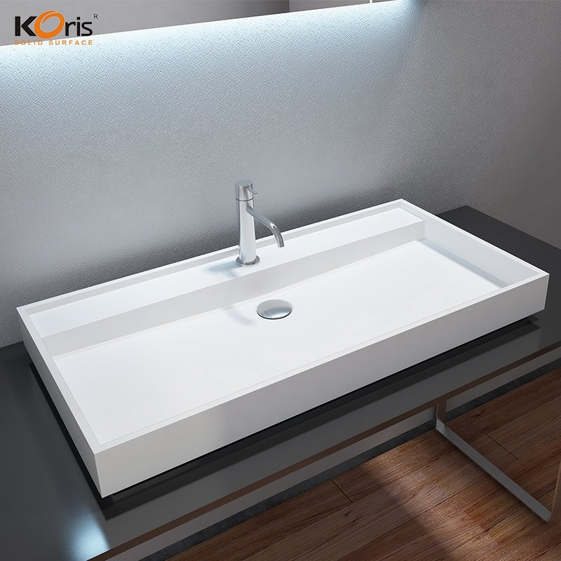 New Style Acrylic Solid Surface Basin Types Bathroom Sink WB2007